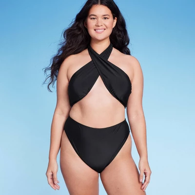 Women's Cross Front Halter One Piece Swimsuit - Wild Fable™ 4 Women's Cross Front Halter One Piece Swimsuit - Wild Fable™ - Image 2