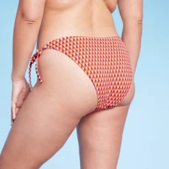 Women's Ribbed Side-Tie Scoop Front High Leg Extra Cheeky Bikini Bottom - Wild Fable™ Geo Print -Target GUEST fb77b4e9 7c91 4a4a a13d b04b360ece68